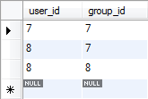 records in users groups table