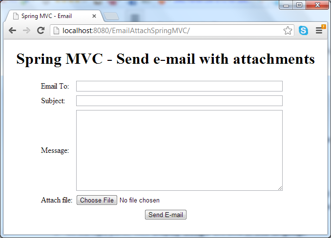 email form with attach file