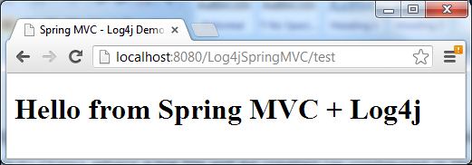 Spring MVC log4j test output