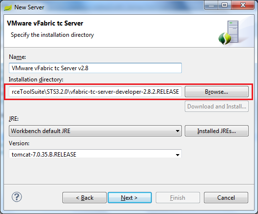 New Server - VMware vFabric tc Server
