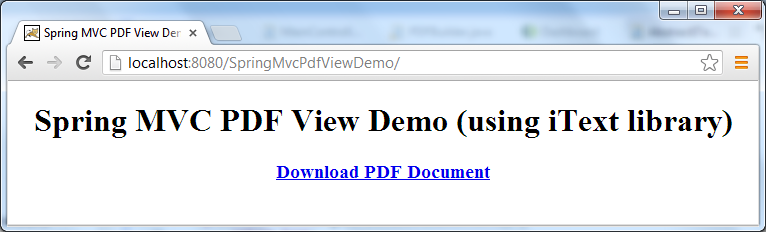 Spring MVC PDF View Demo