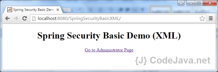 Spring Security Basic XML Demo - Index page
