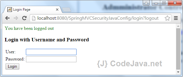 Spring MVC Security Java After Logout