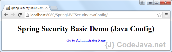 Spring MVC Security Java Config Home page