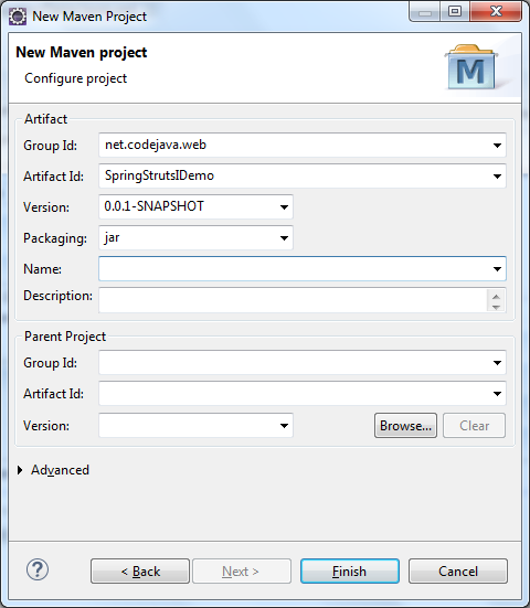 Configure New Maven project