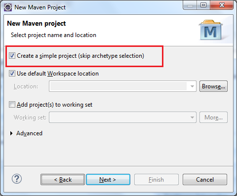 Create simple Maven project