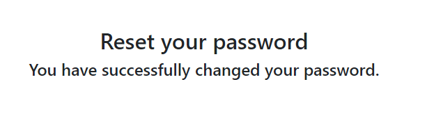 reset password success