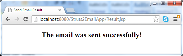 send e-mail success