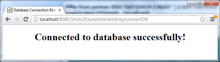 Struts2 exception handling test - database success