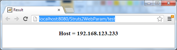 test reading parameter from web.xml in struts action class