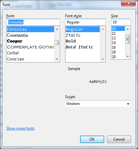 font editor in eclipse