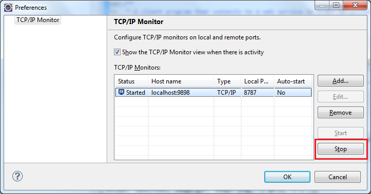 Stop TCP IP Monitor