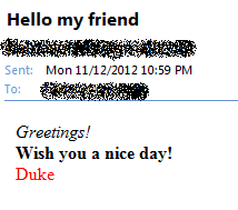html email message