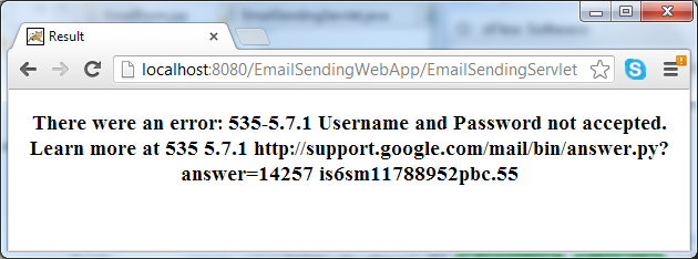 email sending error