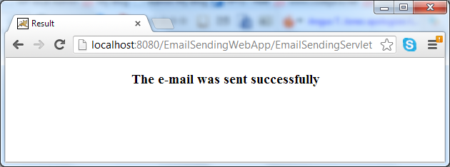 email sending result success