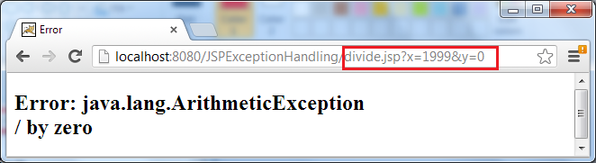 Test JSP page-level exception handling - exception 2