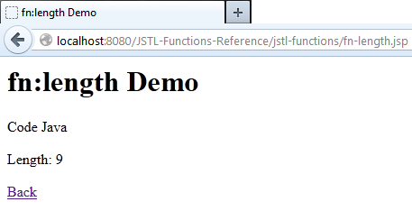 JSTL function fn-length