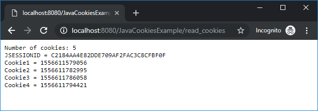 Java test read cookies