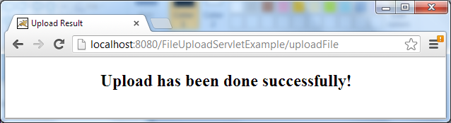 Test file upload servlet - upload result