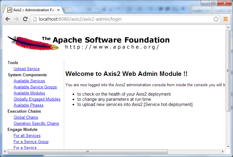 Axis2 Web Admin Module