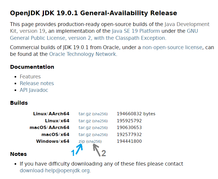 openjdk 19 download page