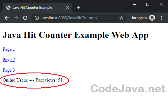 Java Hit Counter Example Web App