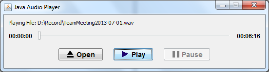 Java Audio Player - stopped