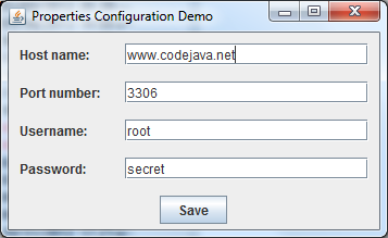 config properties demo program