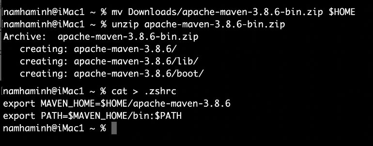 maven unzip and configure system variable
