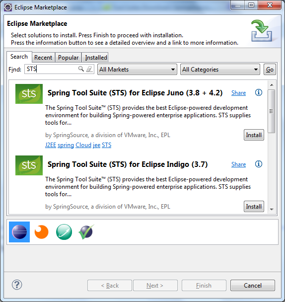 Eclipse market Spring Tool Suite