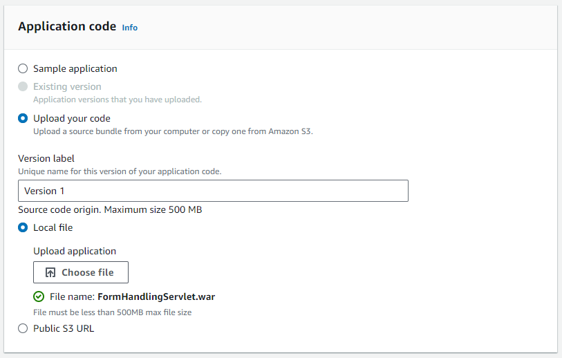 configure application code