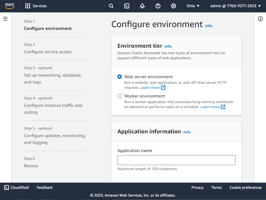 Elastic Beanstalk deployment 6 steps