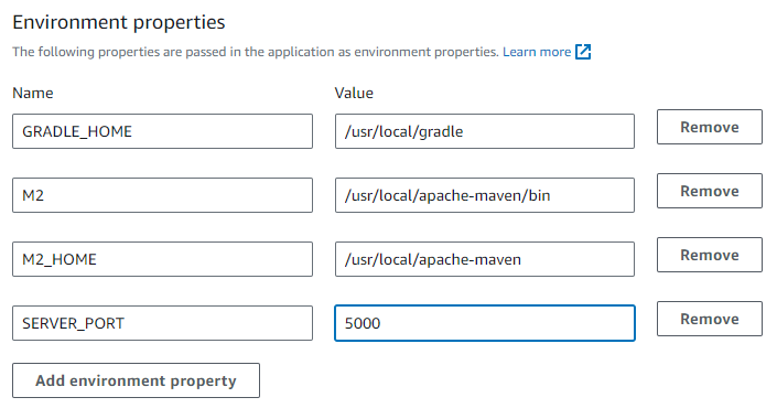 add server port env property