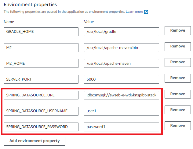 configure datasource properties