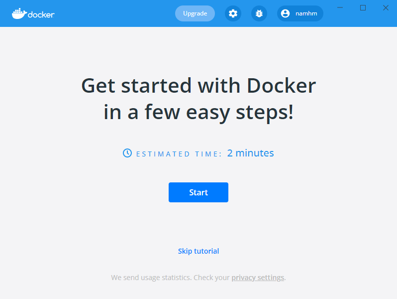 docker desktop started