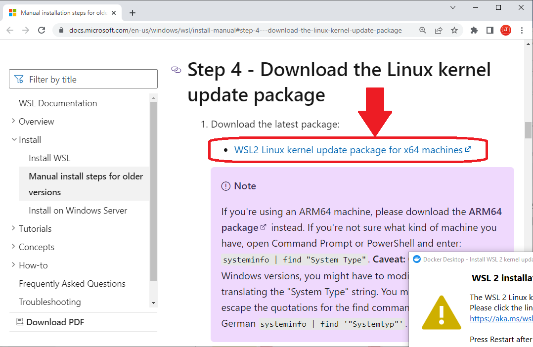 install wsl 2 - step 4