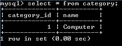 result records in category table