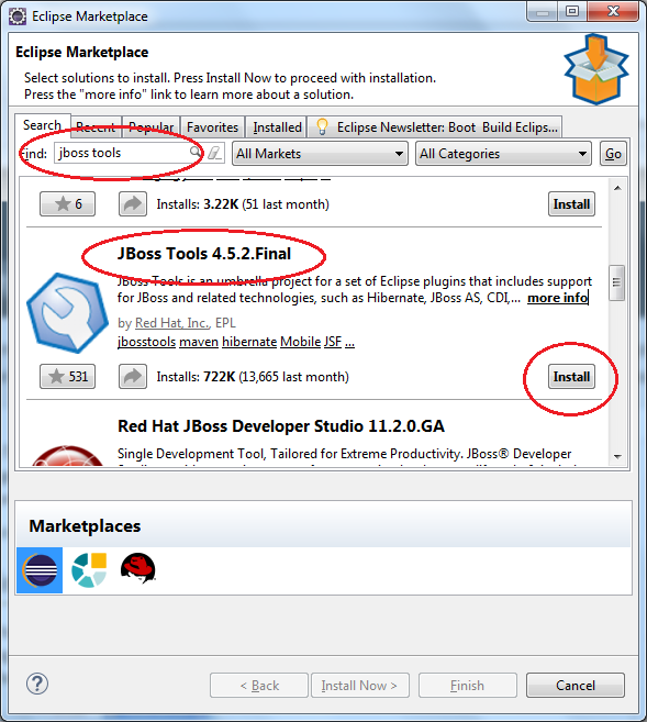 Eclipse Marketplace - JBoss Tools