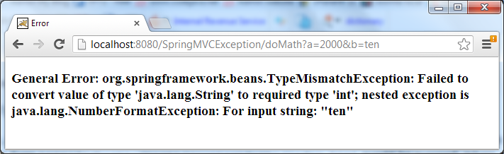 spring mvc exception handling - error thrown 2