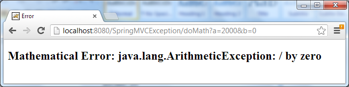 spring mvc exception handling - error thrown