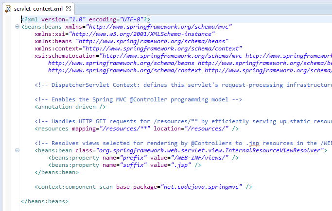 Spring configuration servlet-context.xml