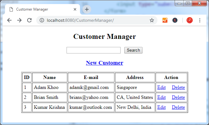 Spring MVC + Spring Data JPA + 