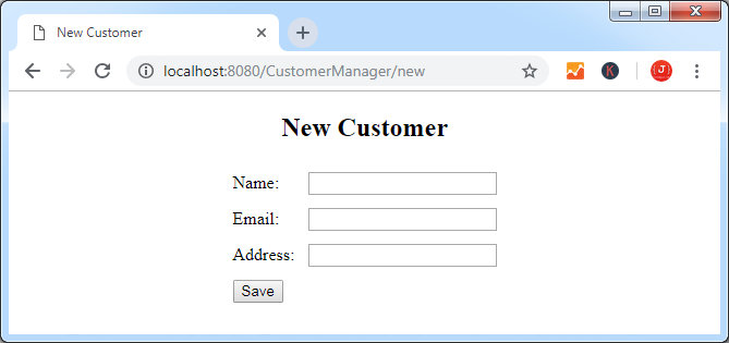 New Customer Form