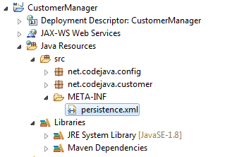 persistence xml file
