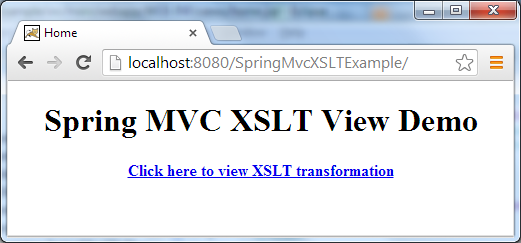 Spring MVC XSLT View Demo home page