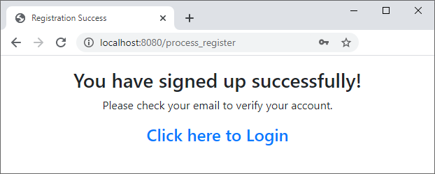 registration succeeded