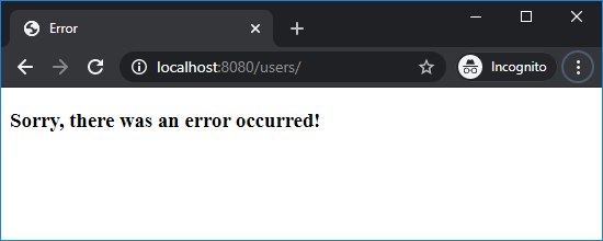 general custom error page