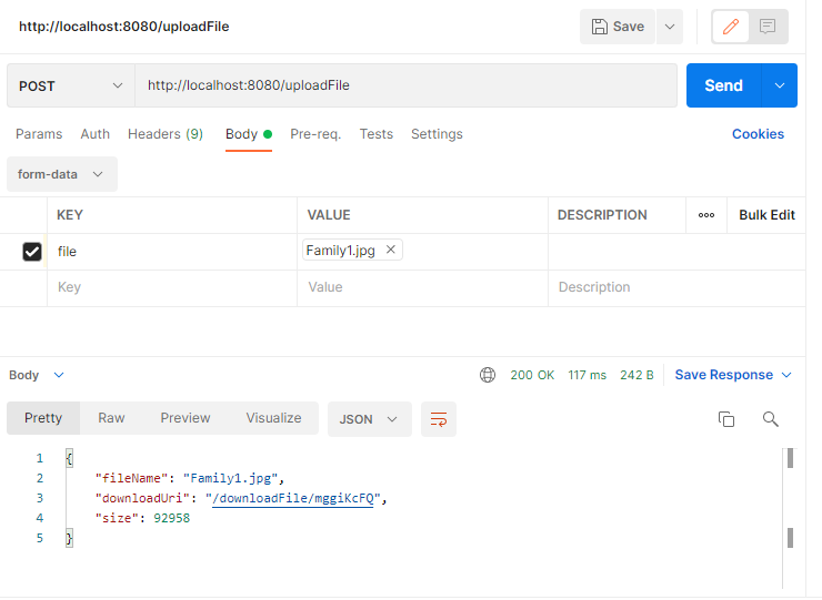 Test file upload api with Postman