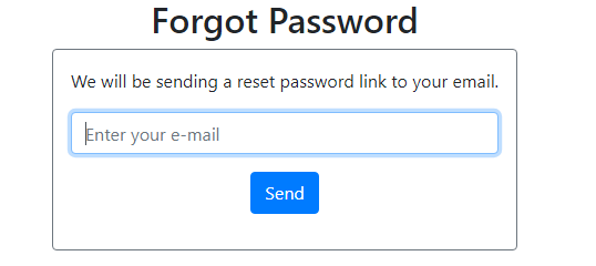 forgot password form