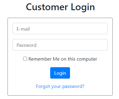 login form